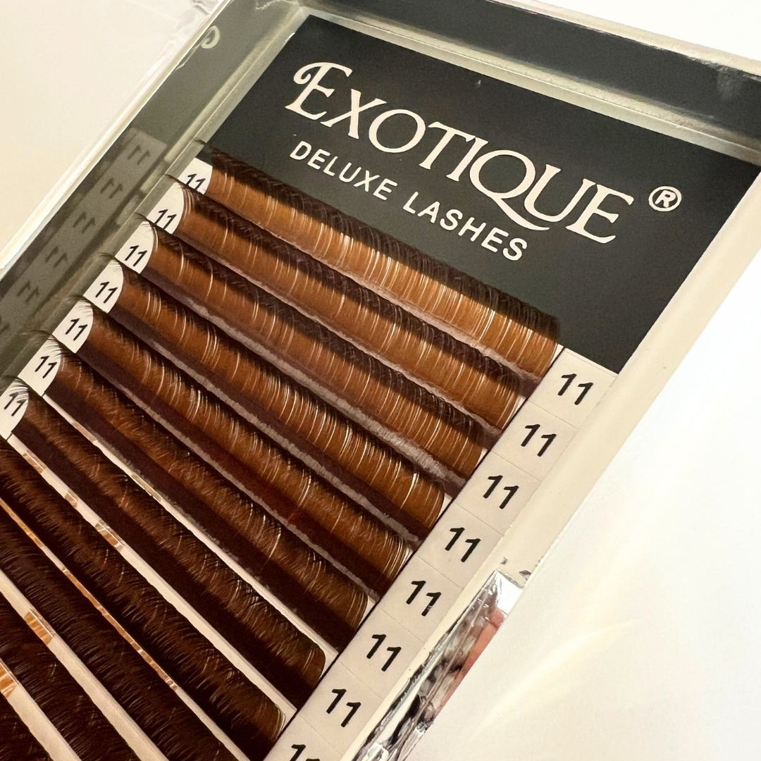Brown lash Trays Mixed & single Lengths 7-14mm CC Curl 0.05s