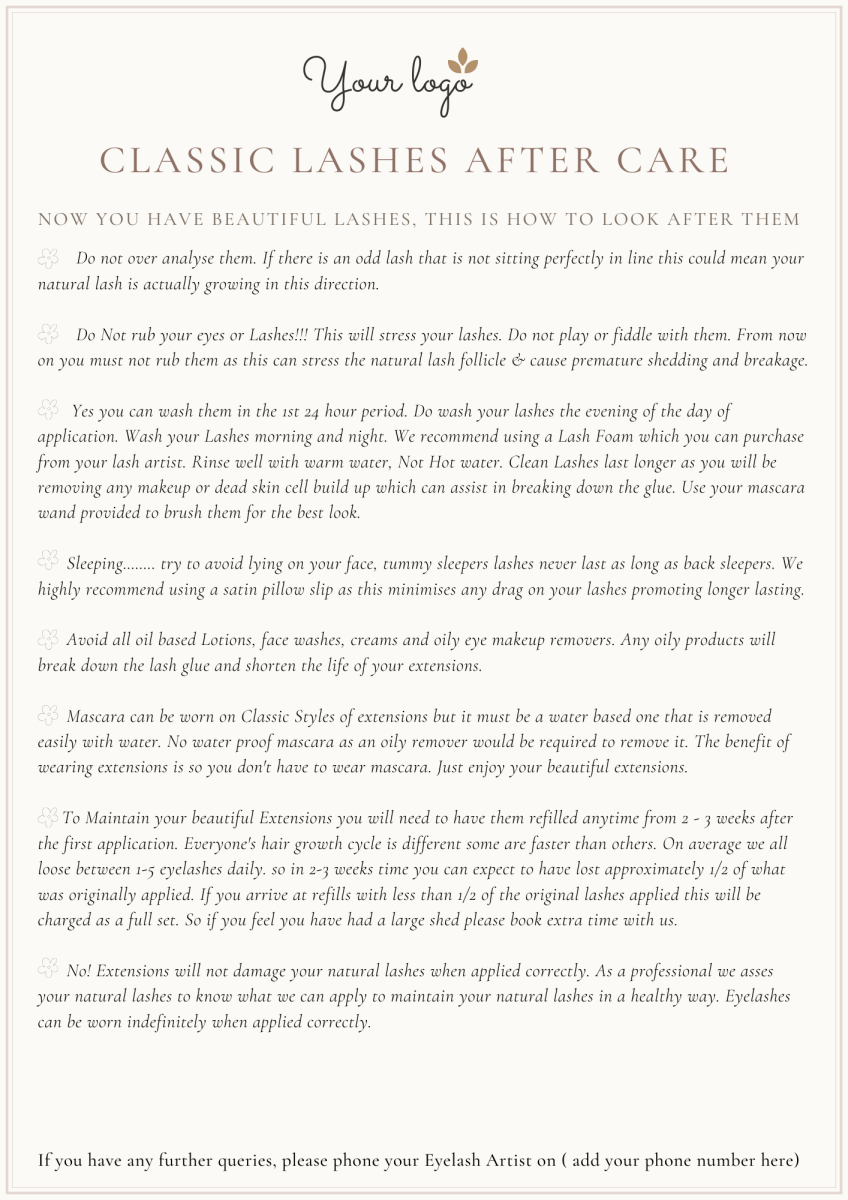 Client Consultation Form & Aftercare. - Exotique Lashes
