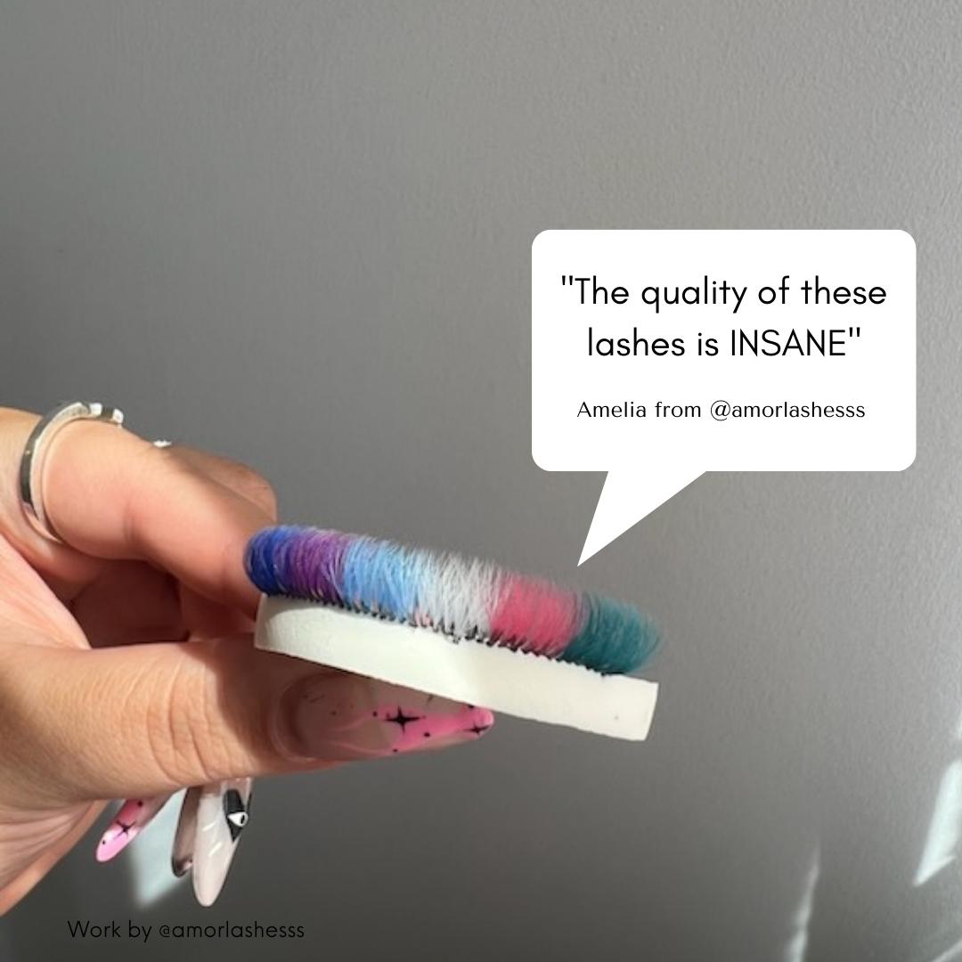 Coloured Lashes - 12 Rows 0.07 CC Curl 4 styles - Exotique Lashes