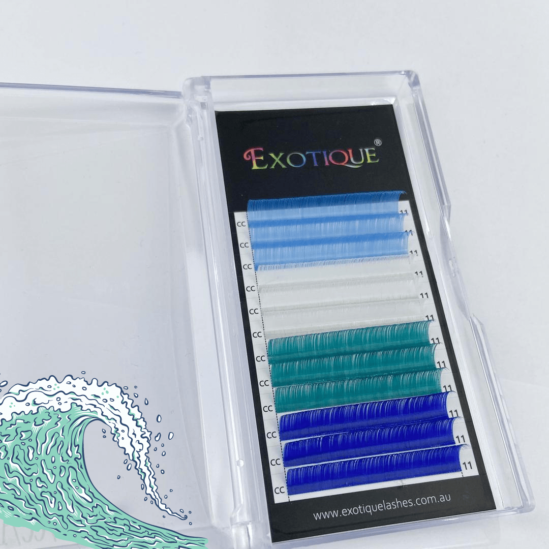 Coloured Lashes - 12 Rows 0.07 CC Curl 4 styles - Exotique Lashes