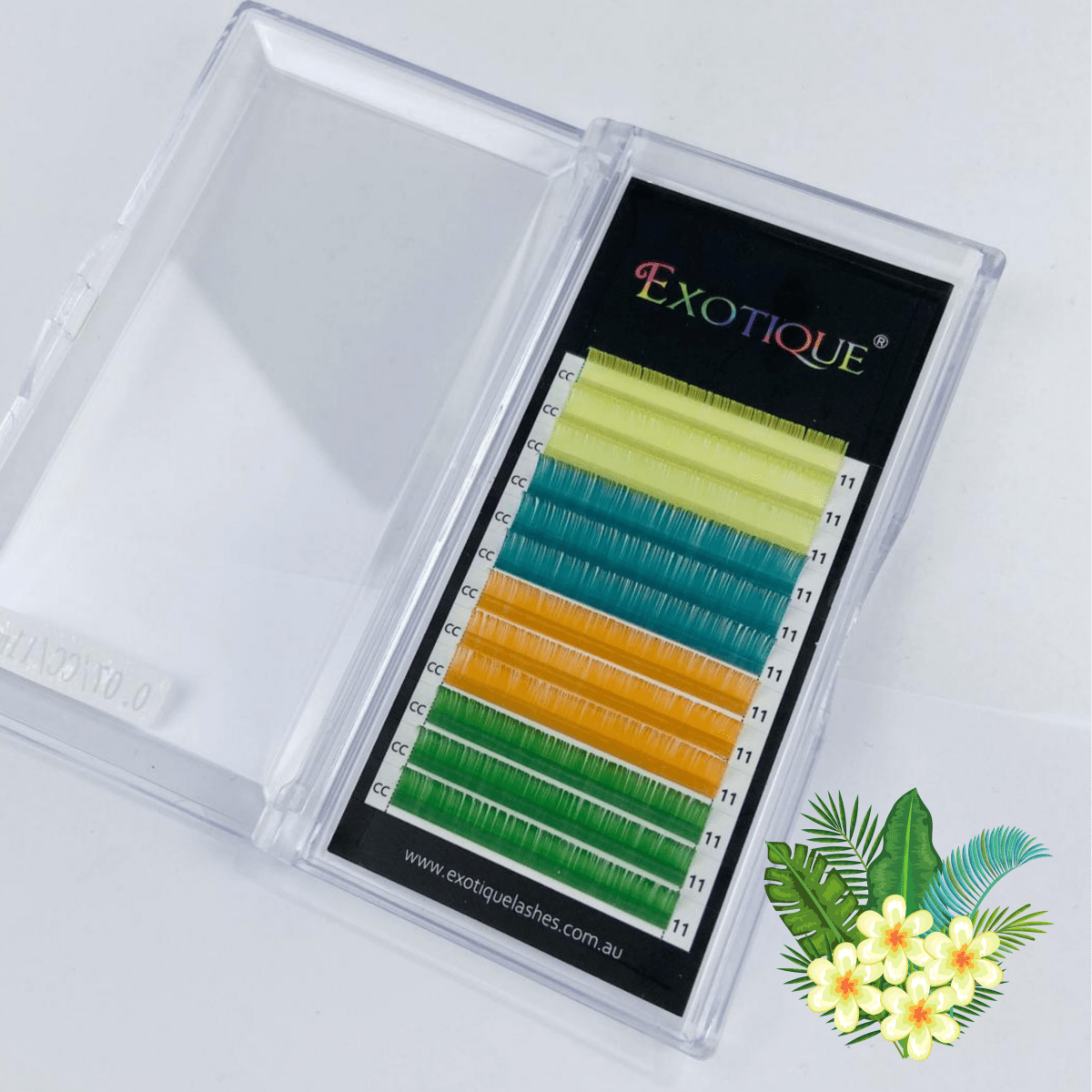 Coloured Lashes - 12 Rows 0.07 CC Curl 4 styles - Exotique Lashes