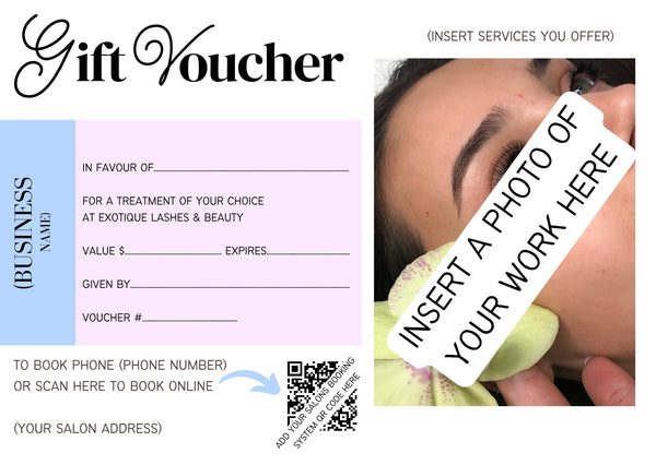 Gift Voucher Template - Pink and Blue