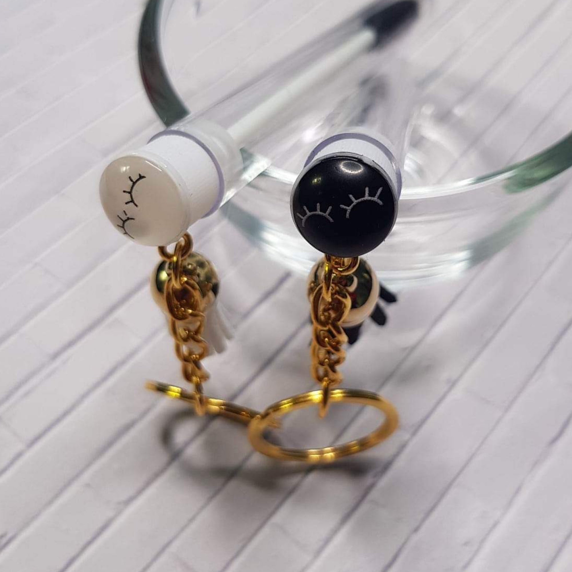 Mascara Wand Keyring with leather Tassel