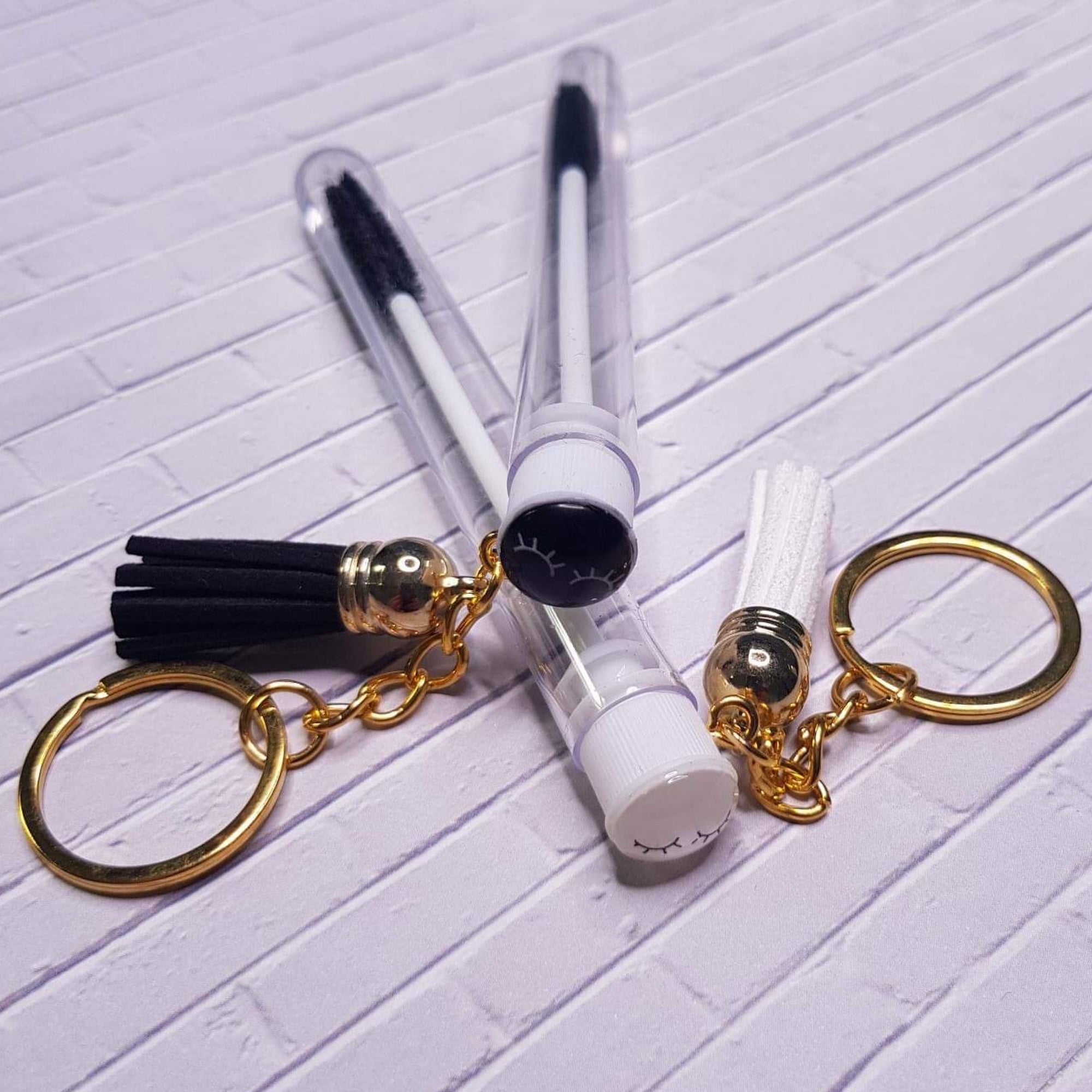 Mascara Wand Keyring with leather Tassel