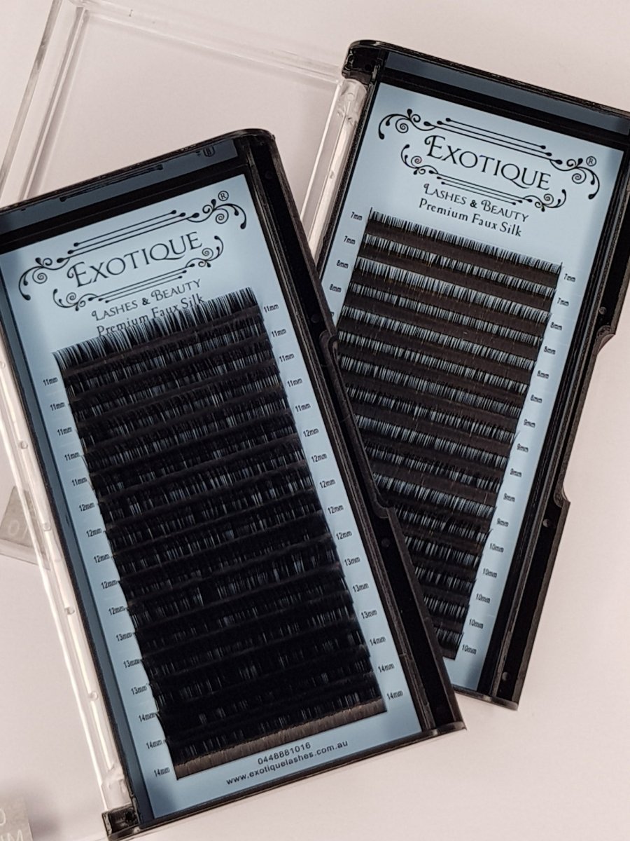 0.10 and 0.12 Mixed lash trays. Small Sizes & larger Size Lash Trays. C & D Curls - Exotique Lashes