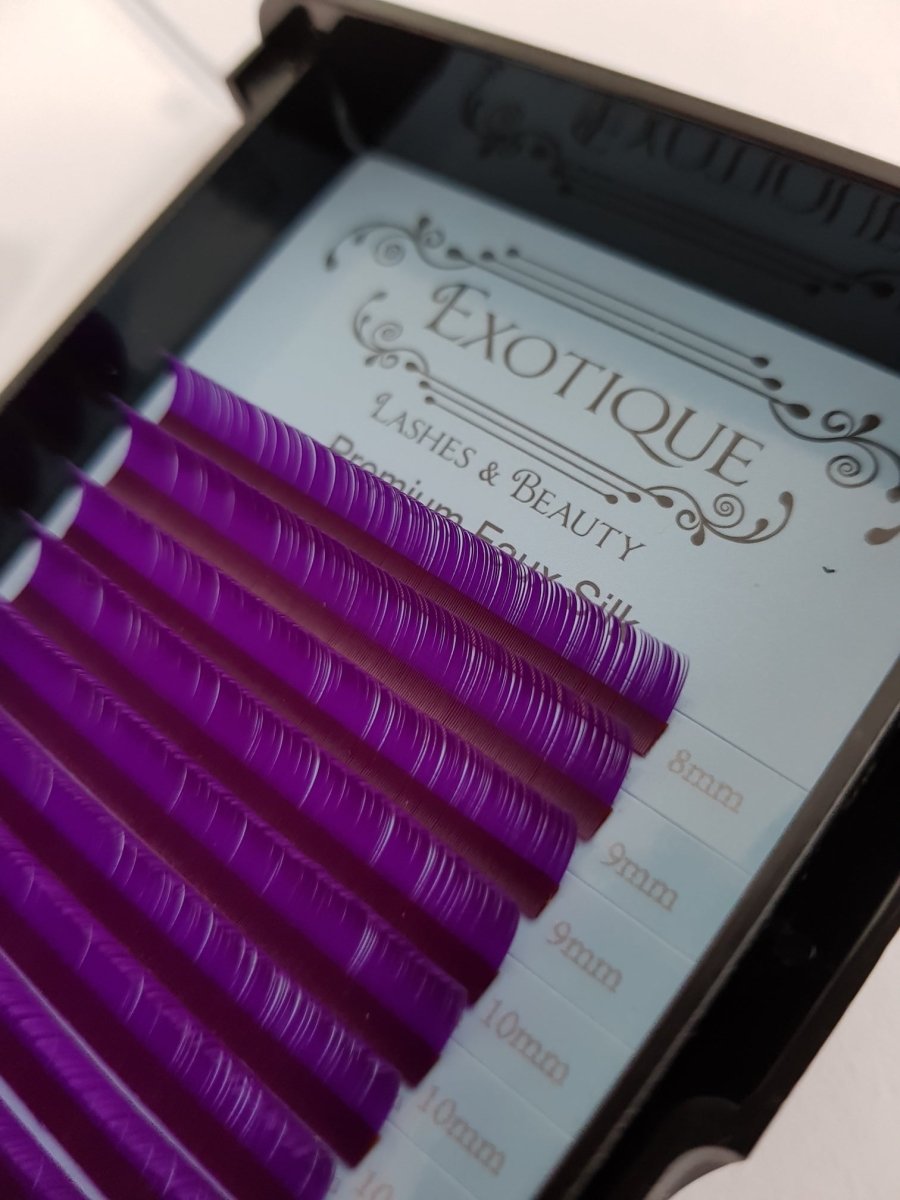 0.15 C Curl, Blue, Green or Purple 8mm - 15mm Mixed Length Lash Trays - Exotique Lashes