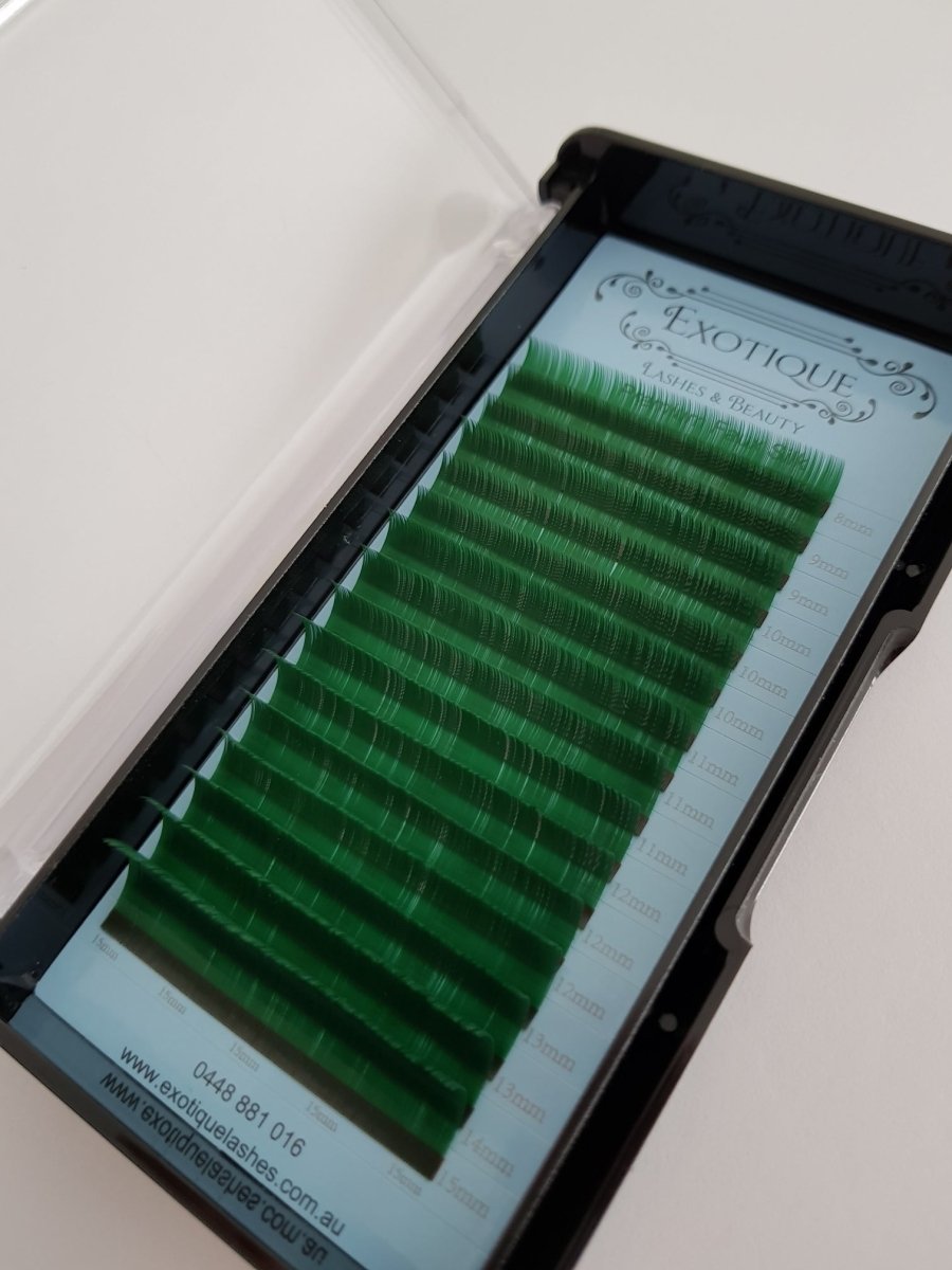 0.15 C Curl, Blue, Green or Purple 8mm - 15mm Mixed Length Lash Trays - Exotique Lashes