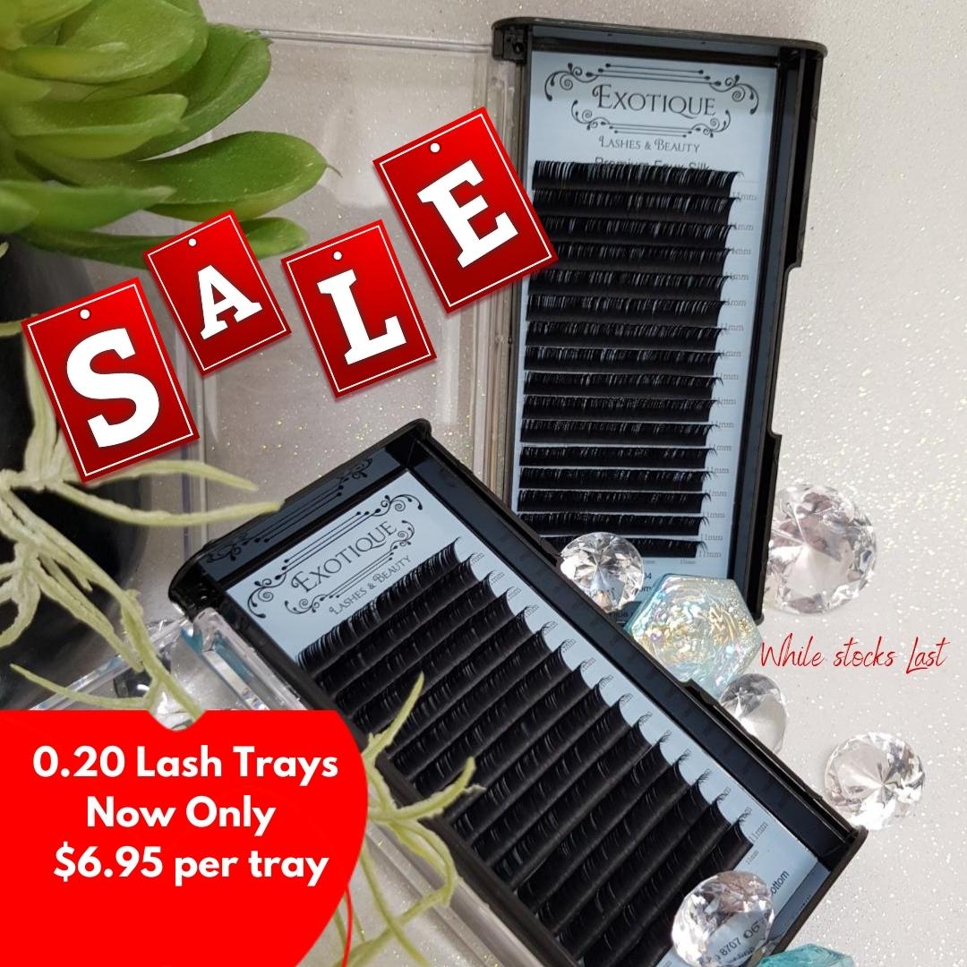 0.20 Lash Trays B, C or D Curl ON SALE, Single length Trays - Exotique Lashes