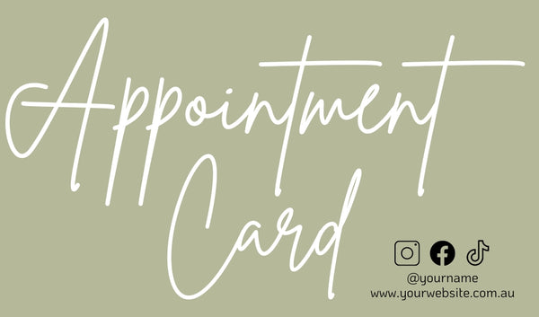 Appointment Card Template Green