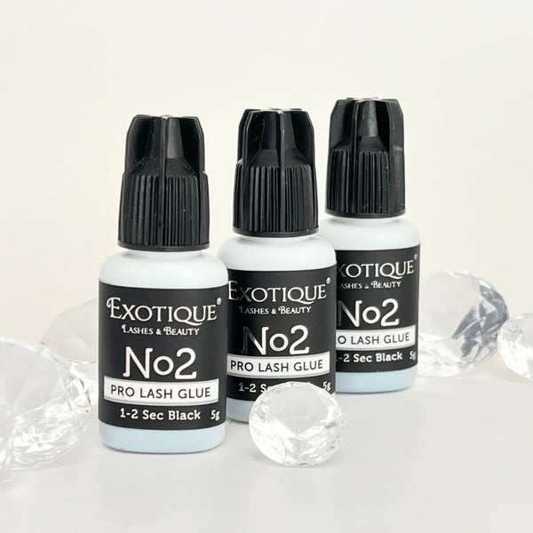 Glue for Eyelash Extensions, Pro Lash Glue 1-2 sec drying 5gm - 3 Pack