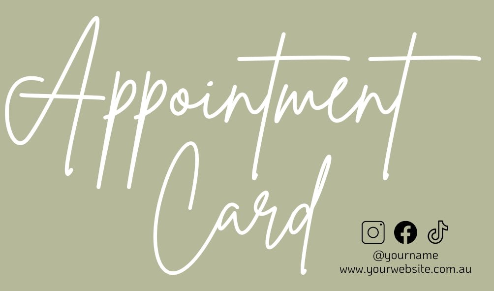 Appointment Card Template Green - Exotique Lashes