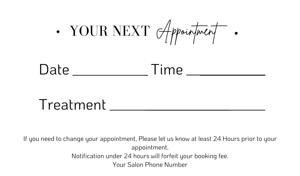 Appointment Client Card Beige - Exotique Lashes