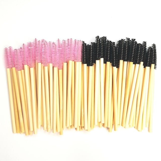 Bamboo Mascara Wands Pink or Black 50 per Bag - Exotique Lashes