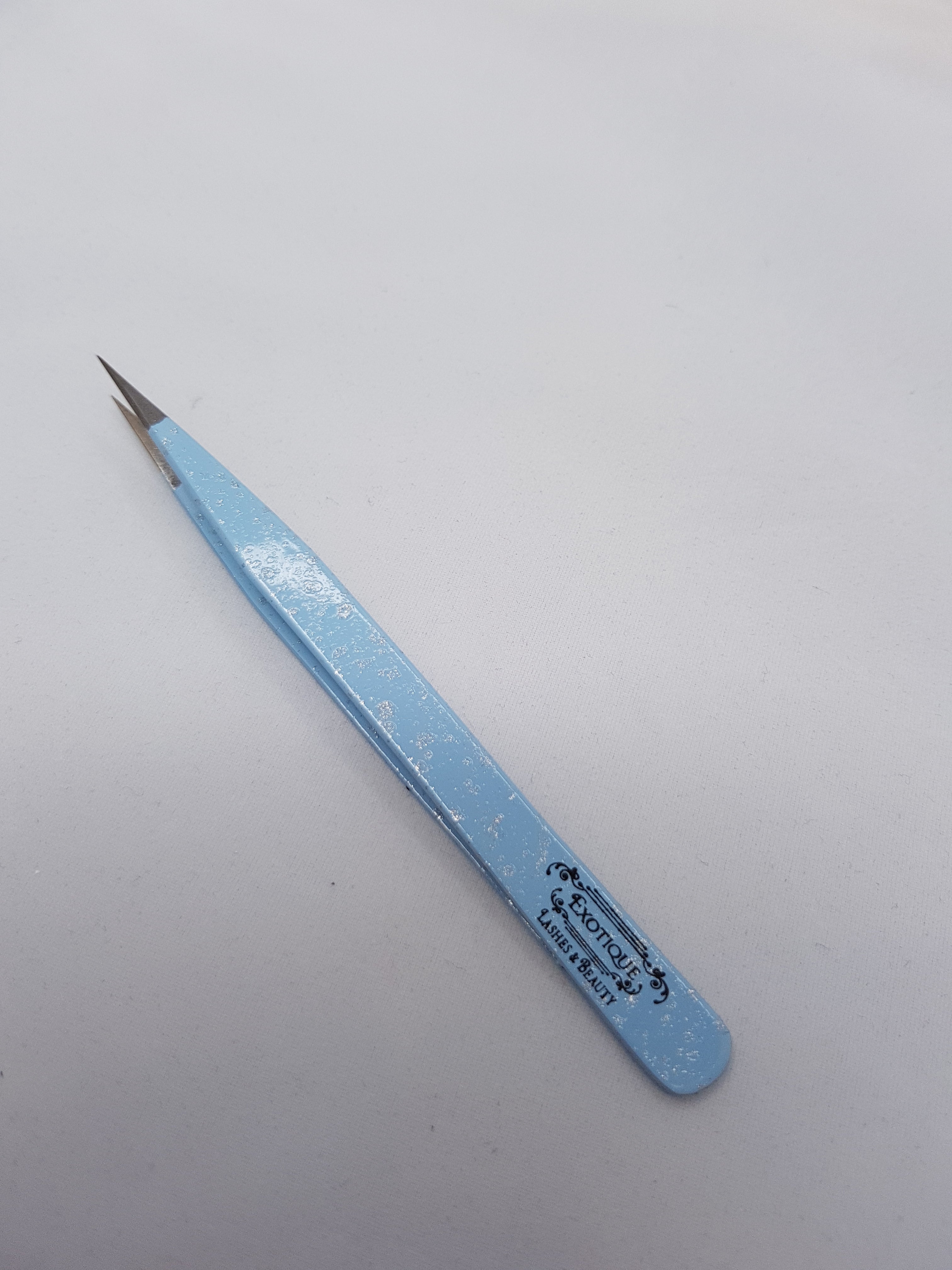 Tweezer Straight Sparkly Blue Handle