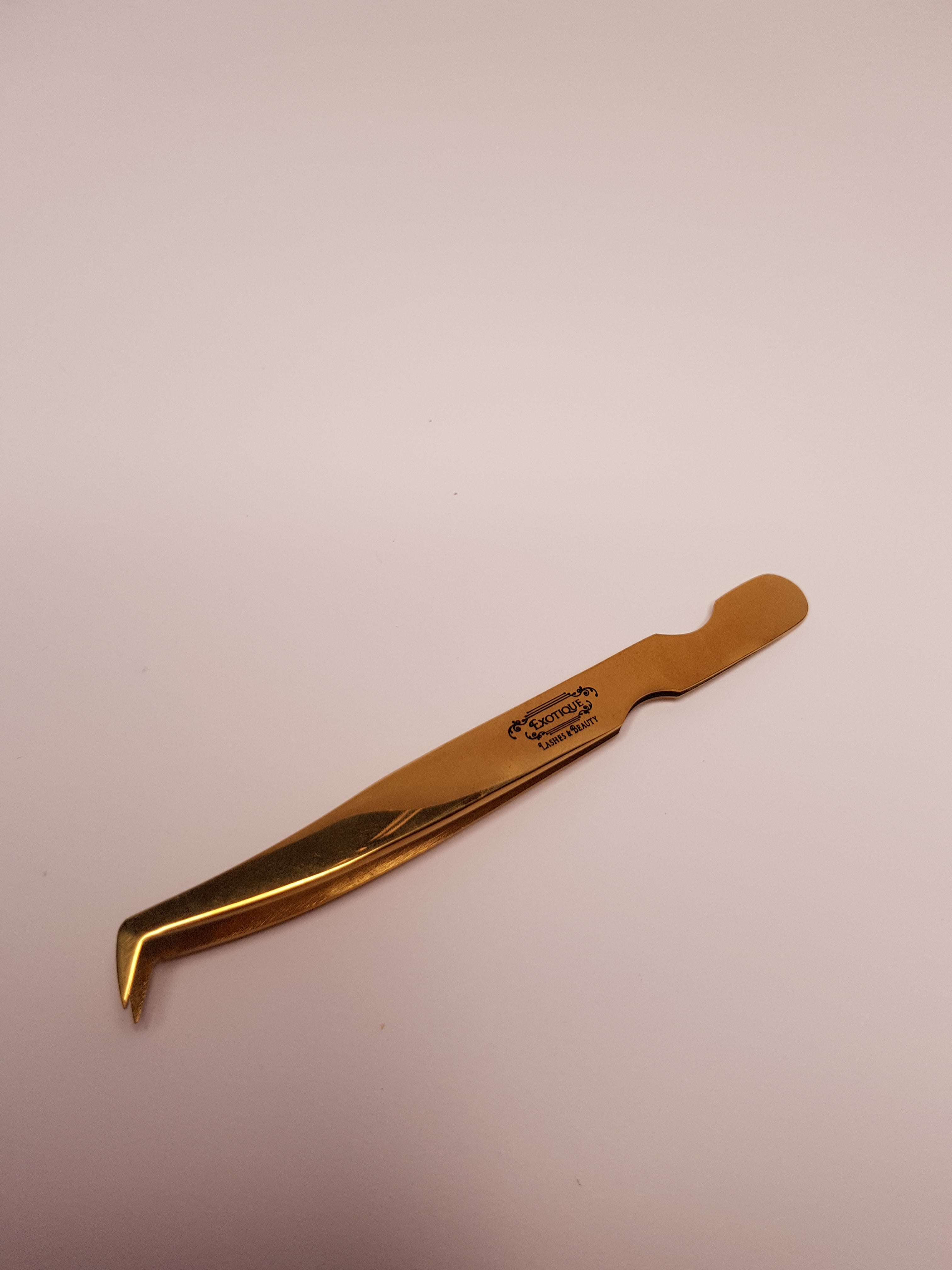 Fat Footed Gold Tweezer 11cm for all lash applications - Exotique  Lashes