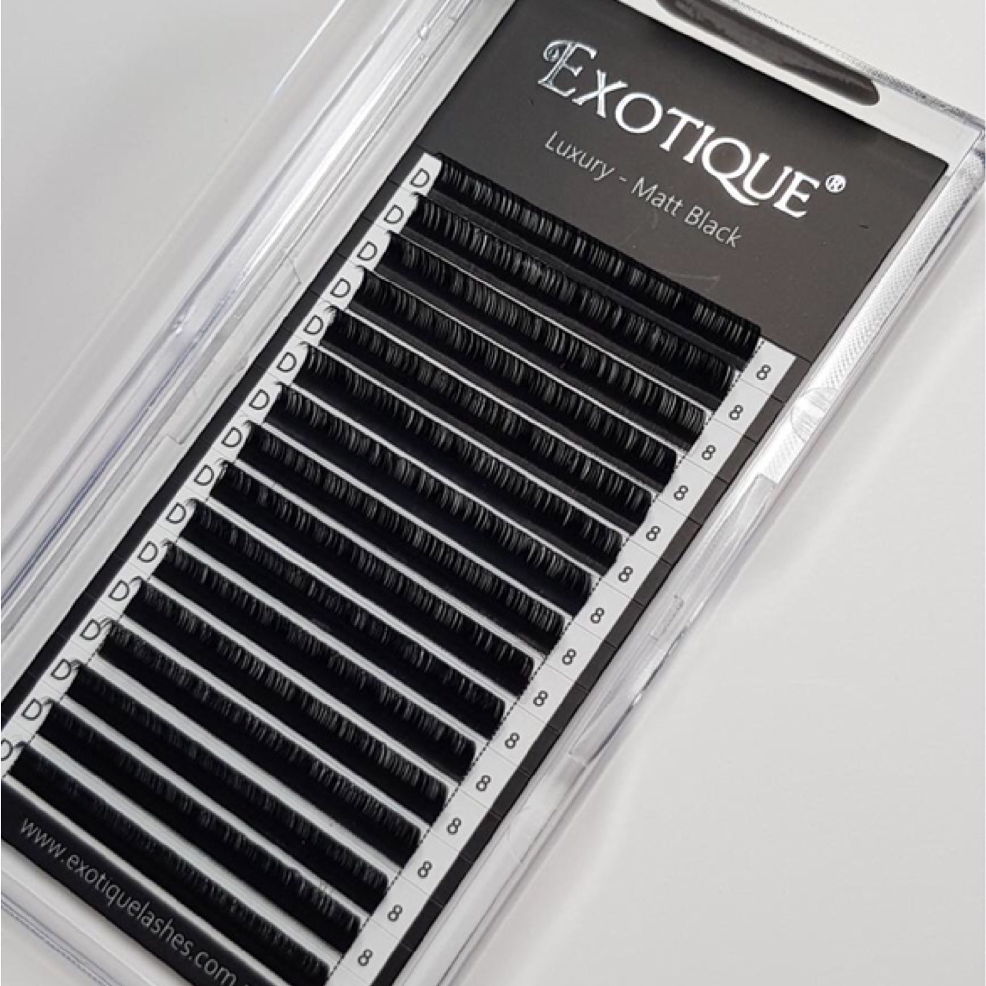 Matt Black Lash Trays 0.03 and 0.05 Luxury Single length C or D Curl